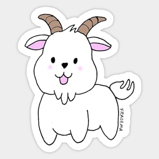 With my goat I will run Sticker